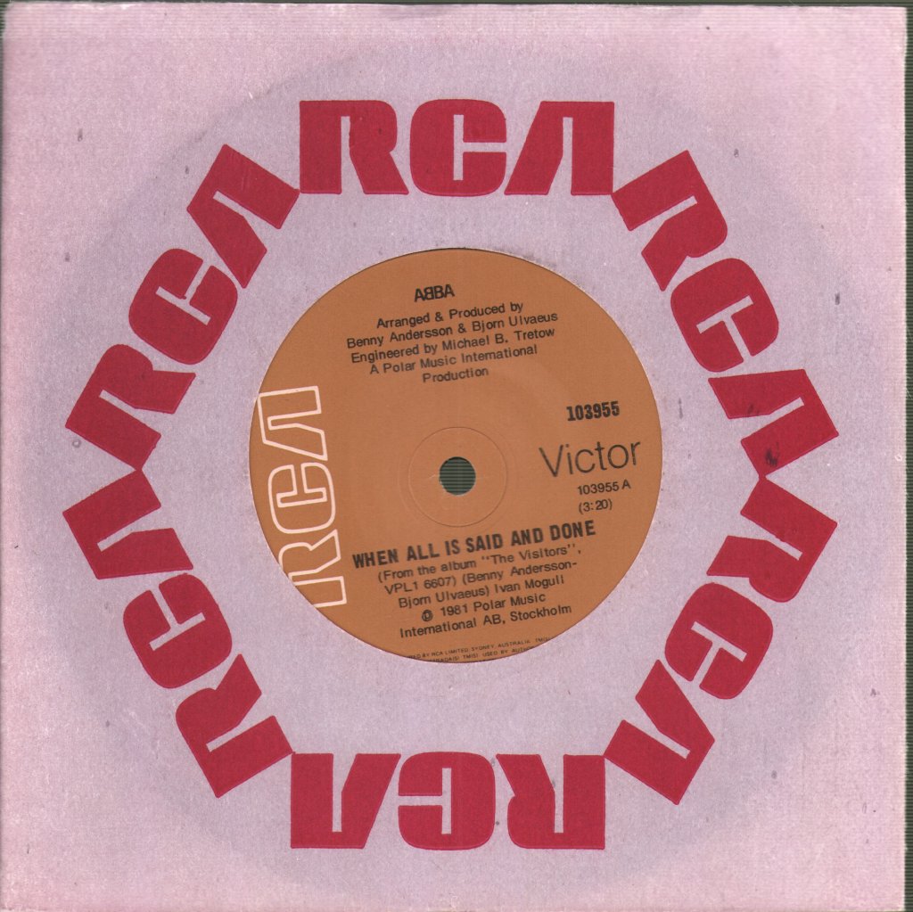 ABBA - When All Is Said And Done B/W Soldiers - 7 Inch