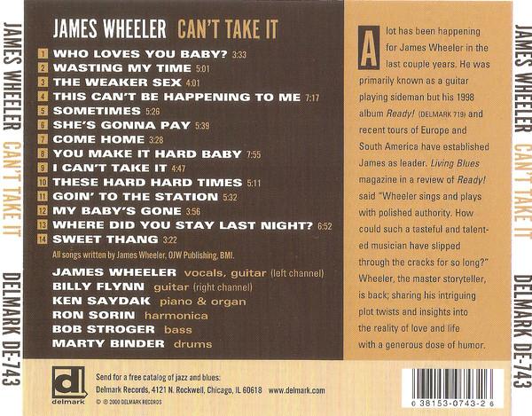 James Wheeler - Can't Take It - Cd