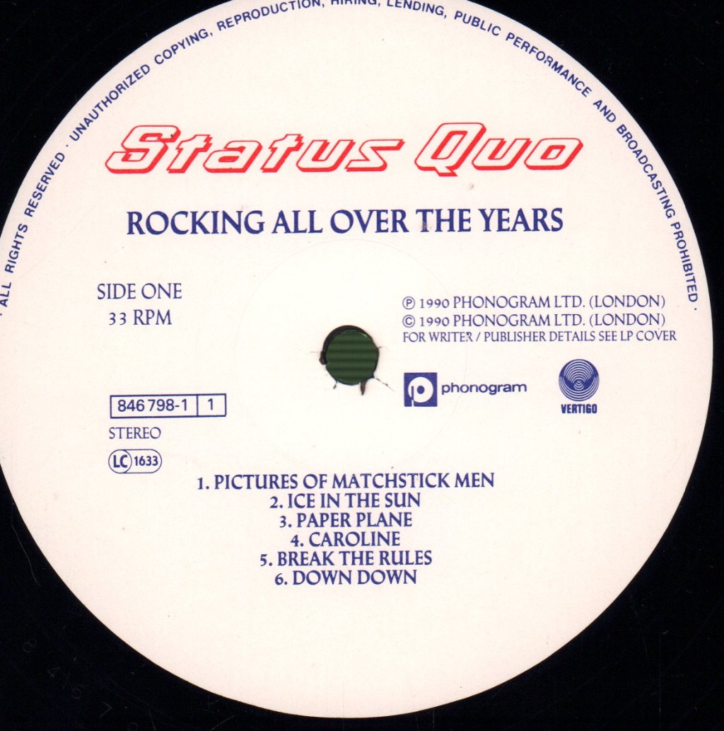 Status Quo - Rocking All Over The Years - Double Lp