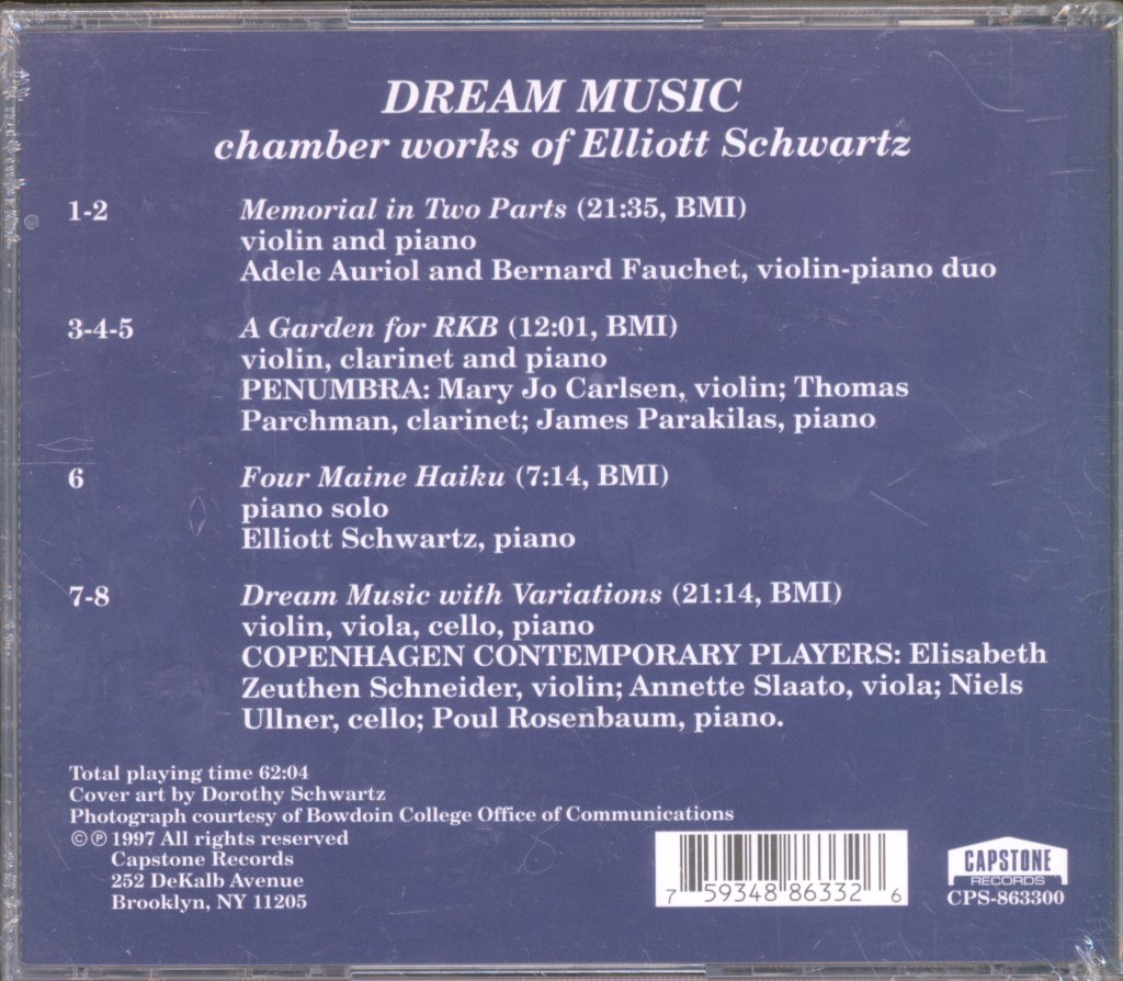 Various Artists - Dream Music Chamber Works Of Elliott Schwartz - Cd