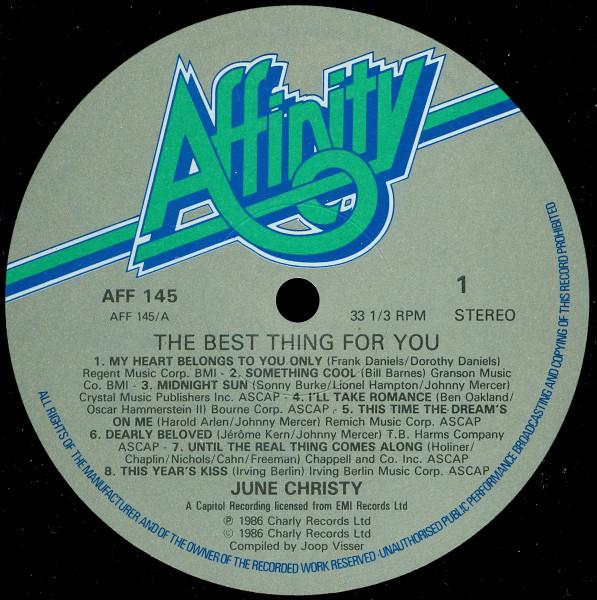 June Christy - Best Thing For You - Lp