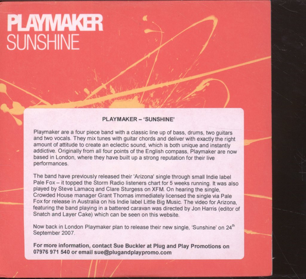 Playmaker - Sunshine - Cd