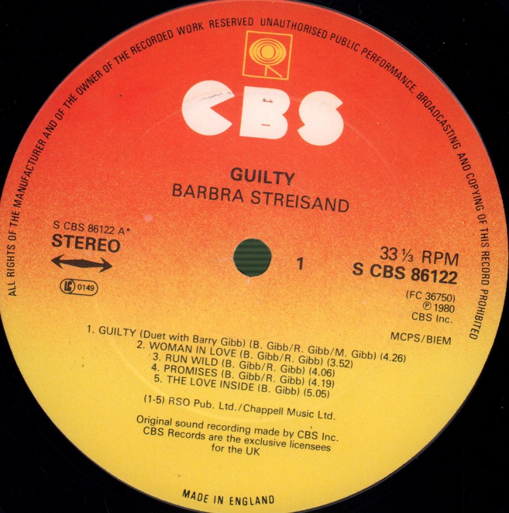Barbra Streisand - Guilty - Lp