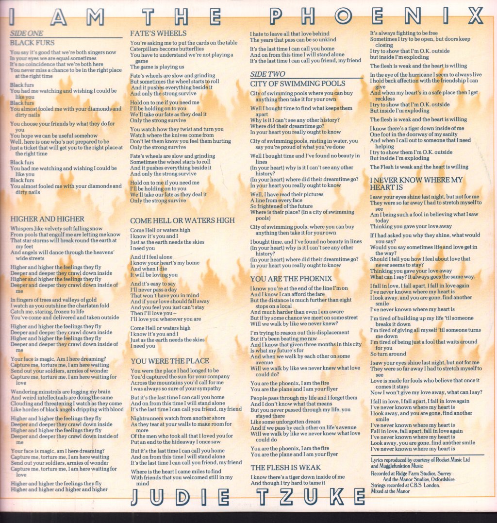 Judie Tzuke - I Am The Phoenix - Lp