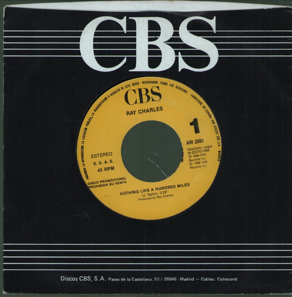 Ray Charles - Nothing Like A Hundred Miles - 7 Inch