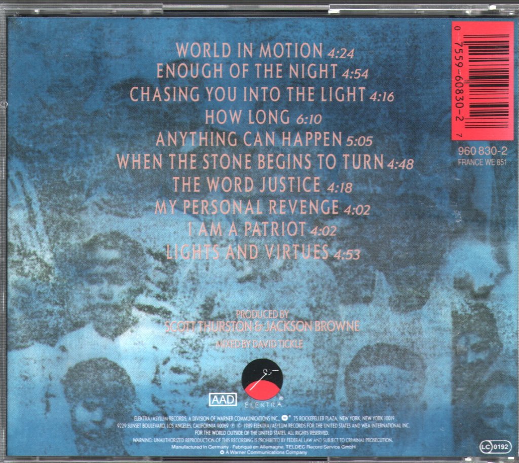 Jackson Browne - World In Motion - Cd