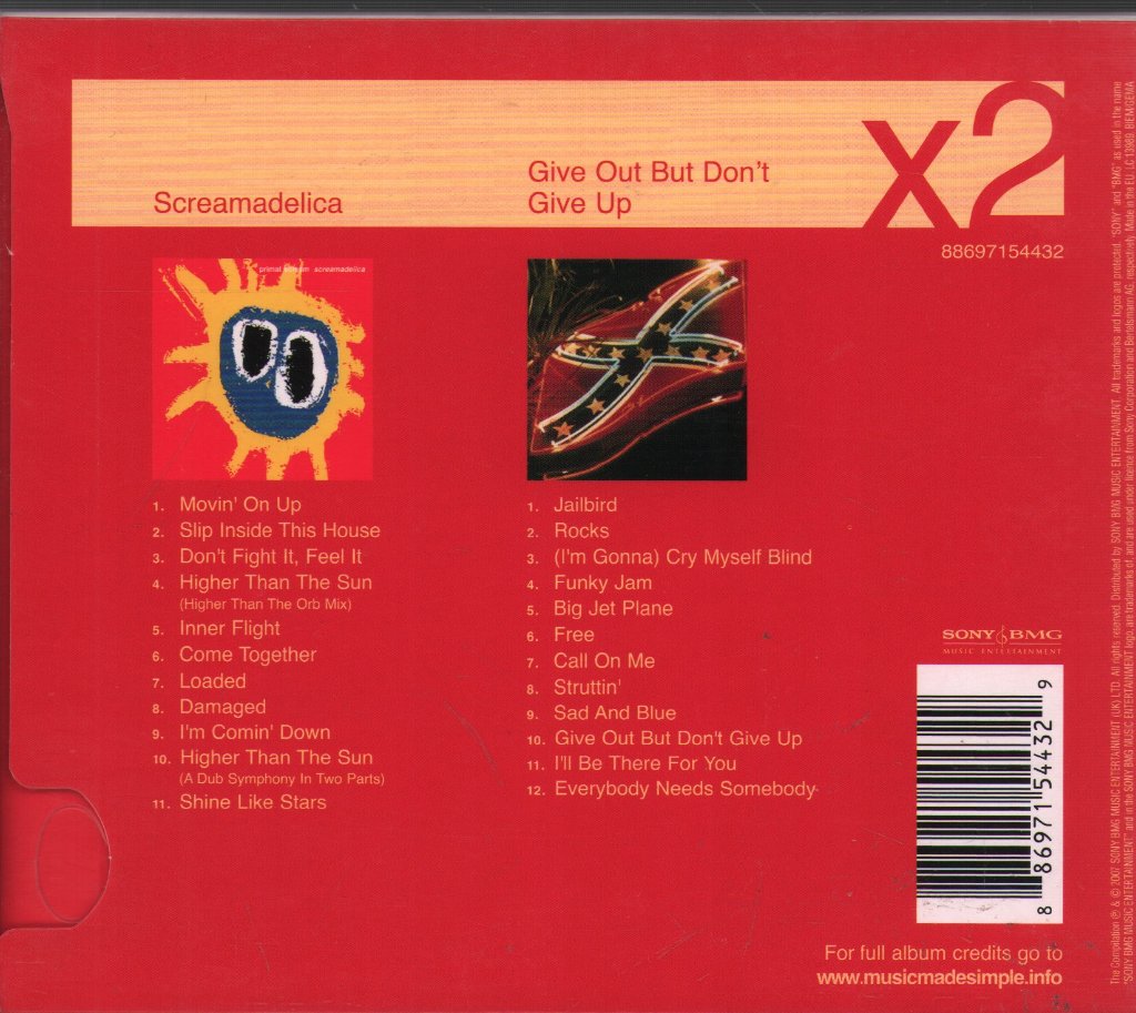 Primal Scream - Screamadelica / Give Out But Don't Give Up - Double Cd
