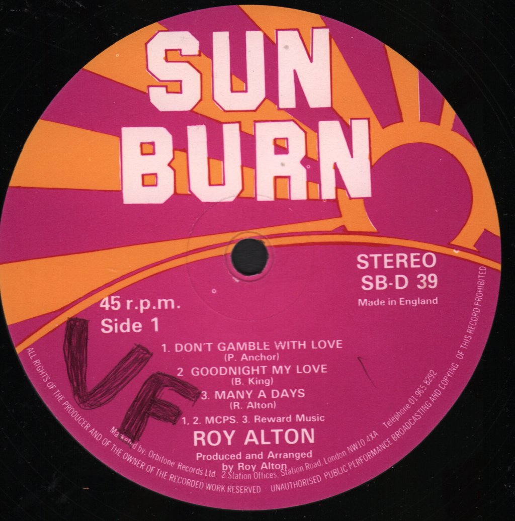 Roy Alton - Don't Gamble With Love / Good Night My Love / Many A Days - 12 Inch