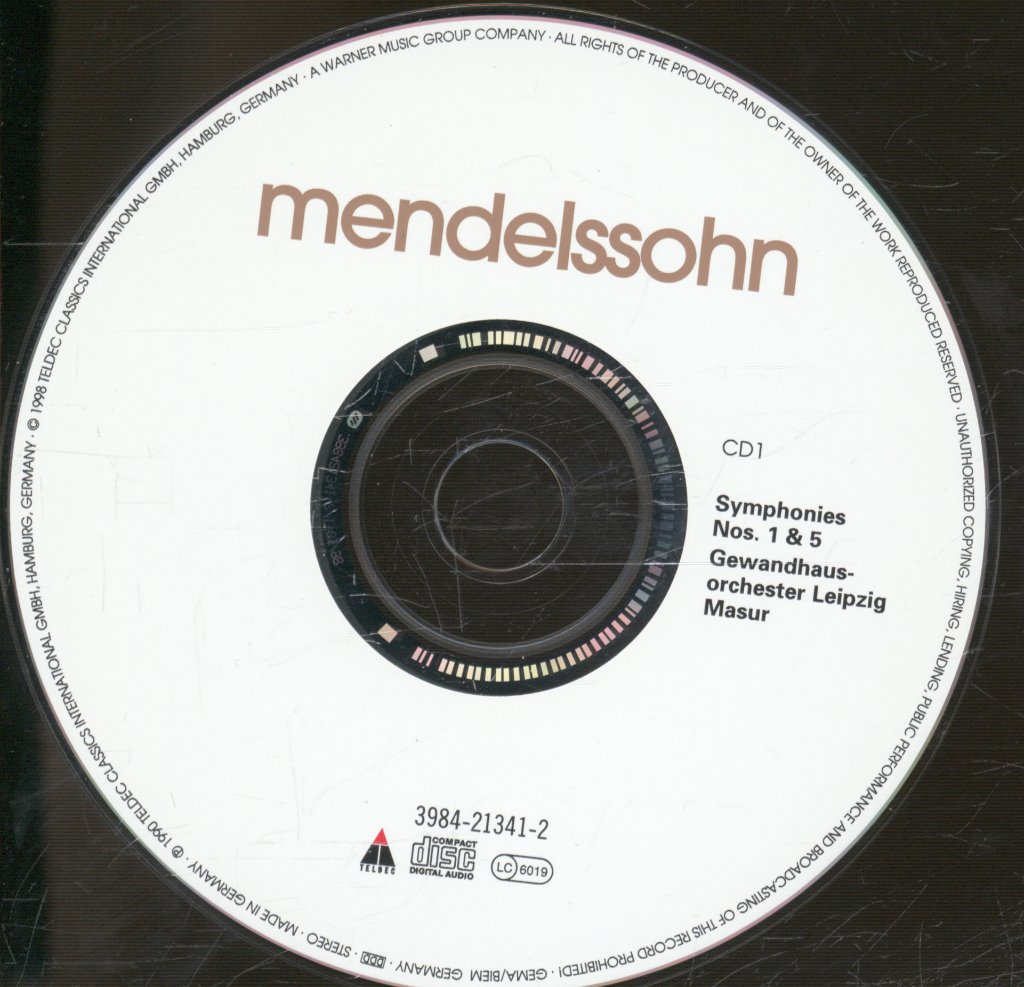 Gewandhausorchester Leipzig, Kurt Masur - Mendelssohn - Double Cd
