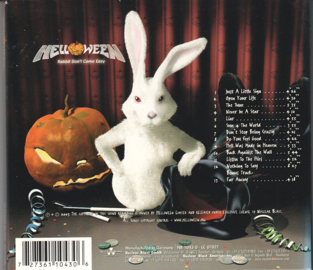 Helloween - Rabbit Don't Come Easy - Cd