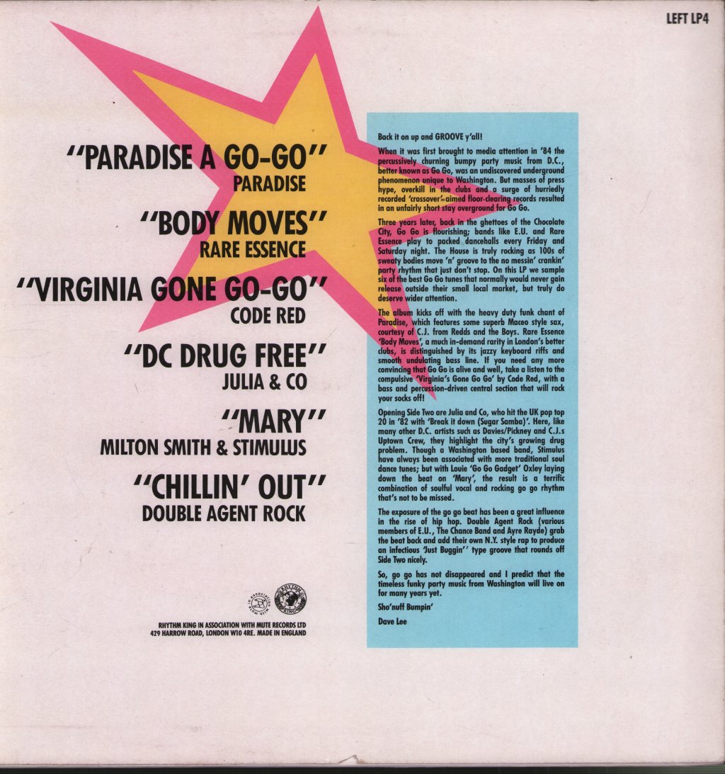 Various Artists - Paradise A Go-Go - Washington D.C. Go Go Compilation - Lp