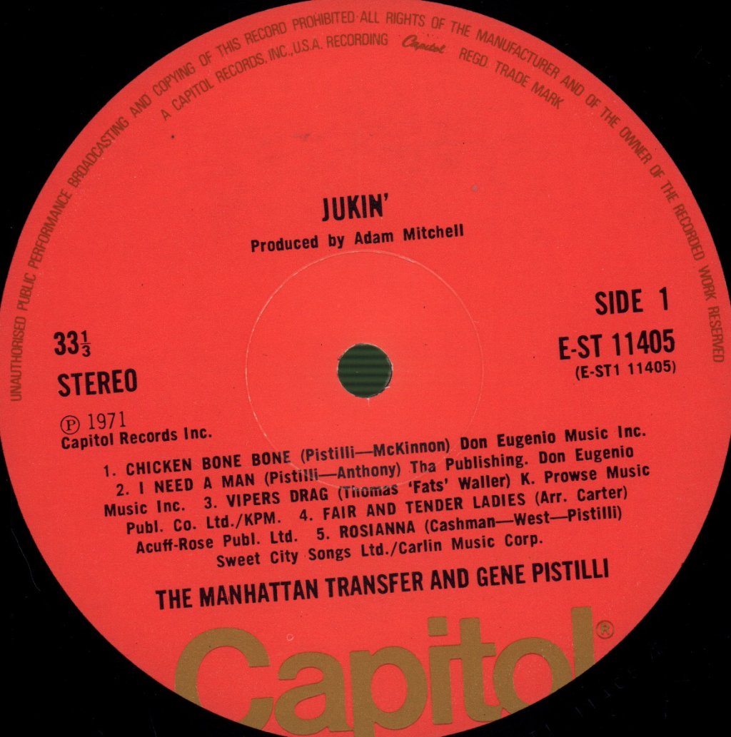 Manhattan Transfer And Gene Pistilli - Jukin' - Lp