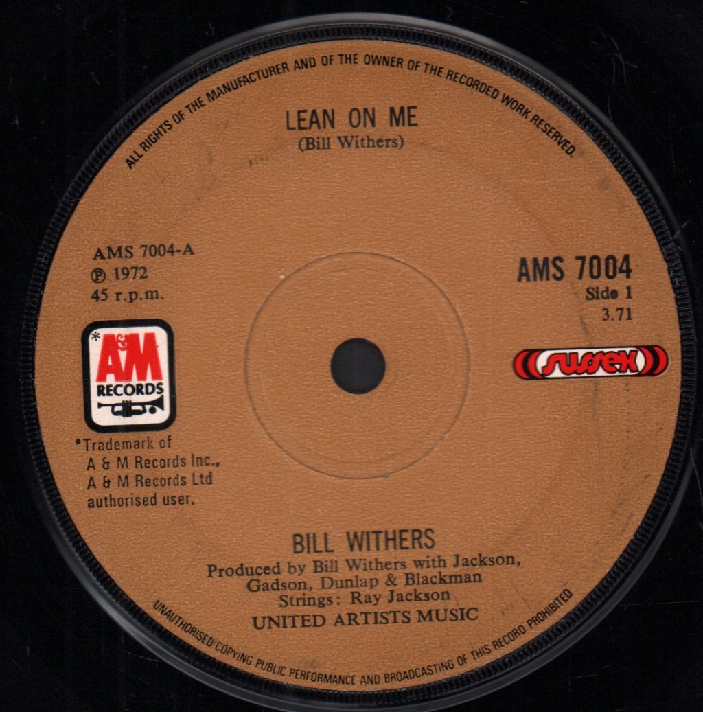 Bill Withers - Lean On Me - 7 Inch