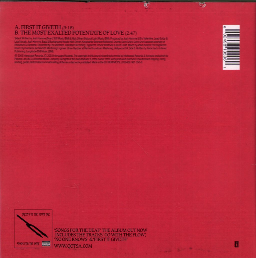 Queens Of The Stone Age - First It Giveth - 7 Inch