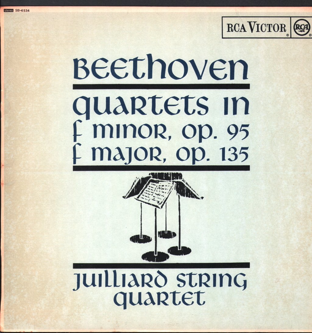 Juilliard String Quartet - Beethoven - Quartets In F Minor, Op. 95 · F Major, Op. 135 - Lp
