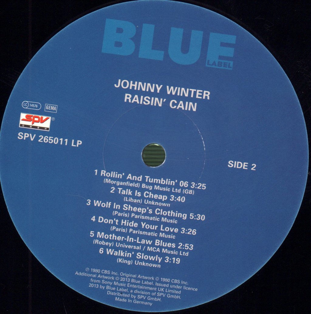 Johnny Winter - Raisin' Cain - Lp