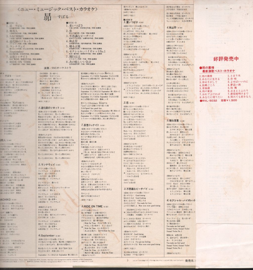 Susumu Nishizaki - New Music Best Karaoke - Lp