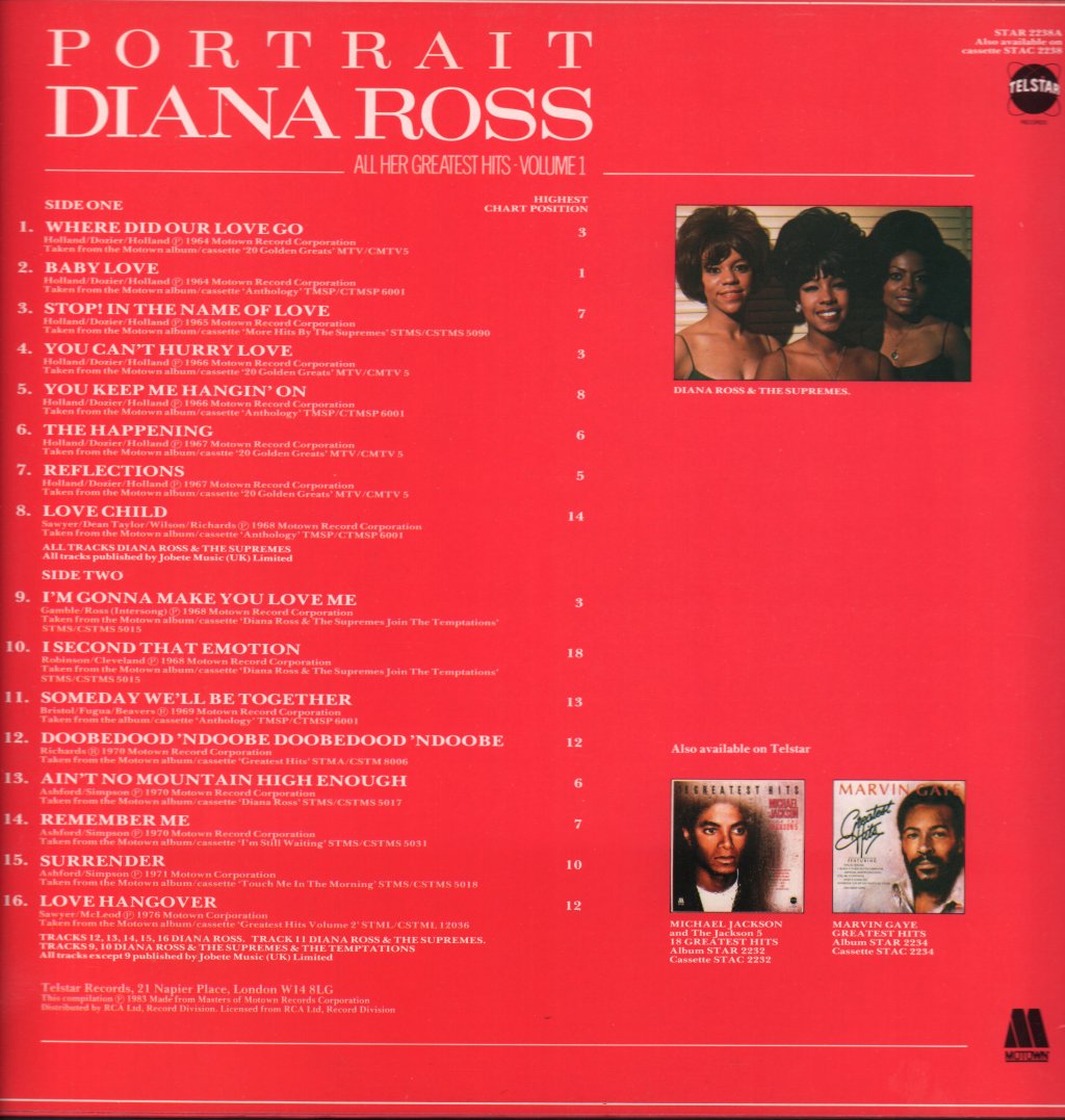 Diana Ross - Portrait Volume 1 And 2 - Double Lp