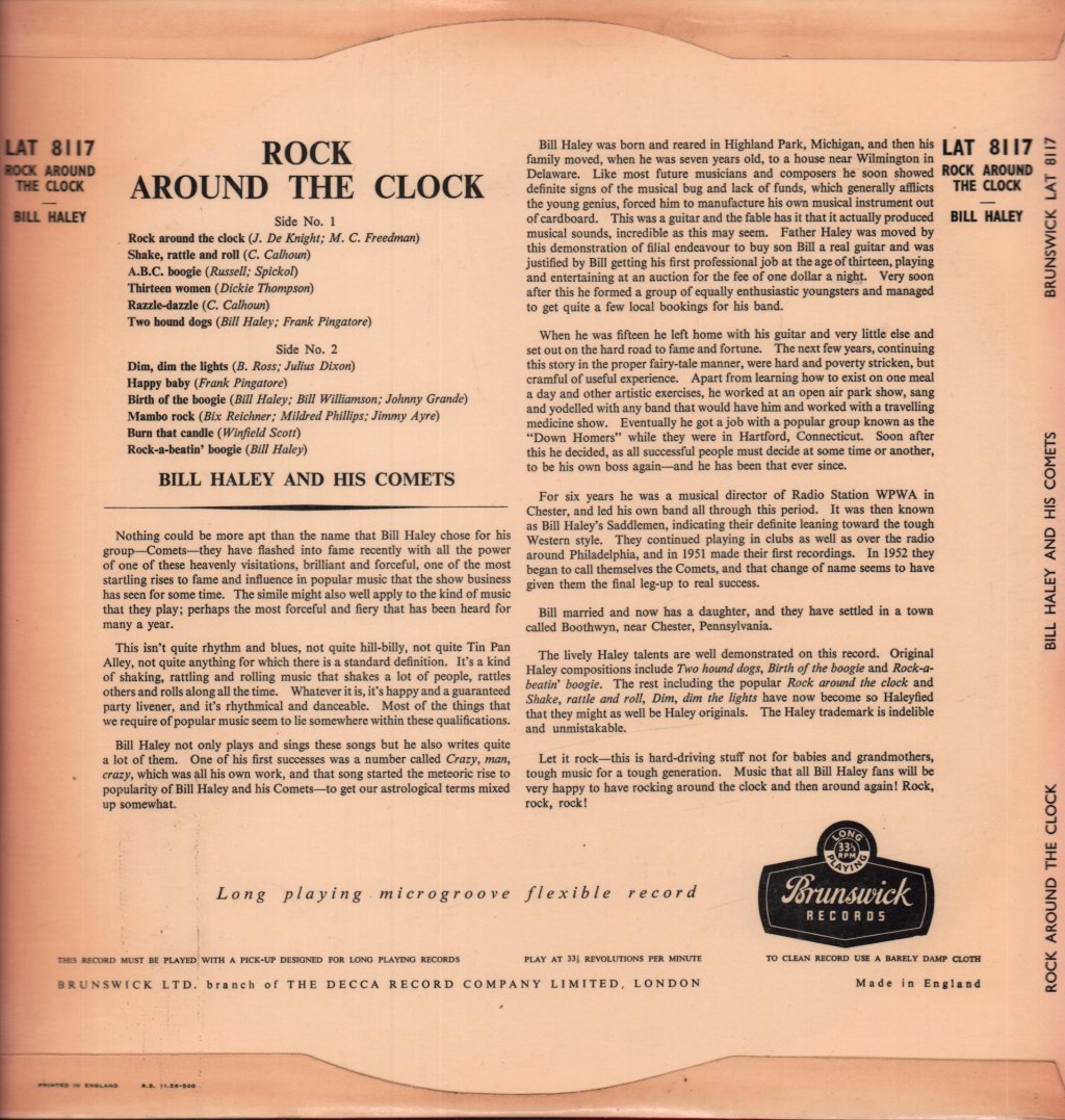 Bill Haley And His Comets - Rock Around The Clock - Lp