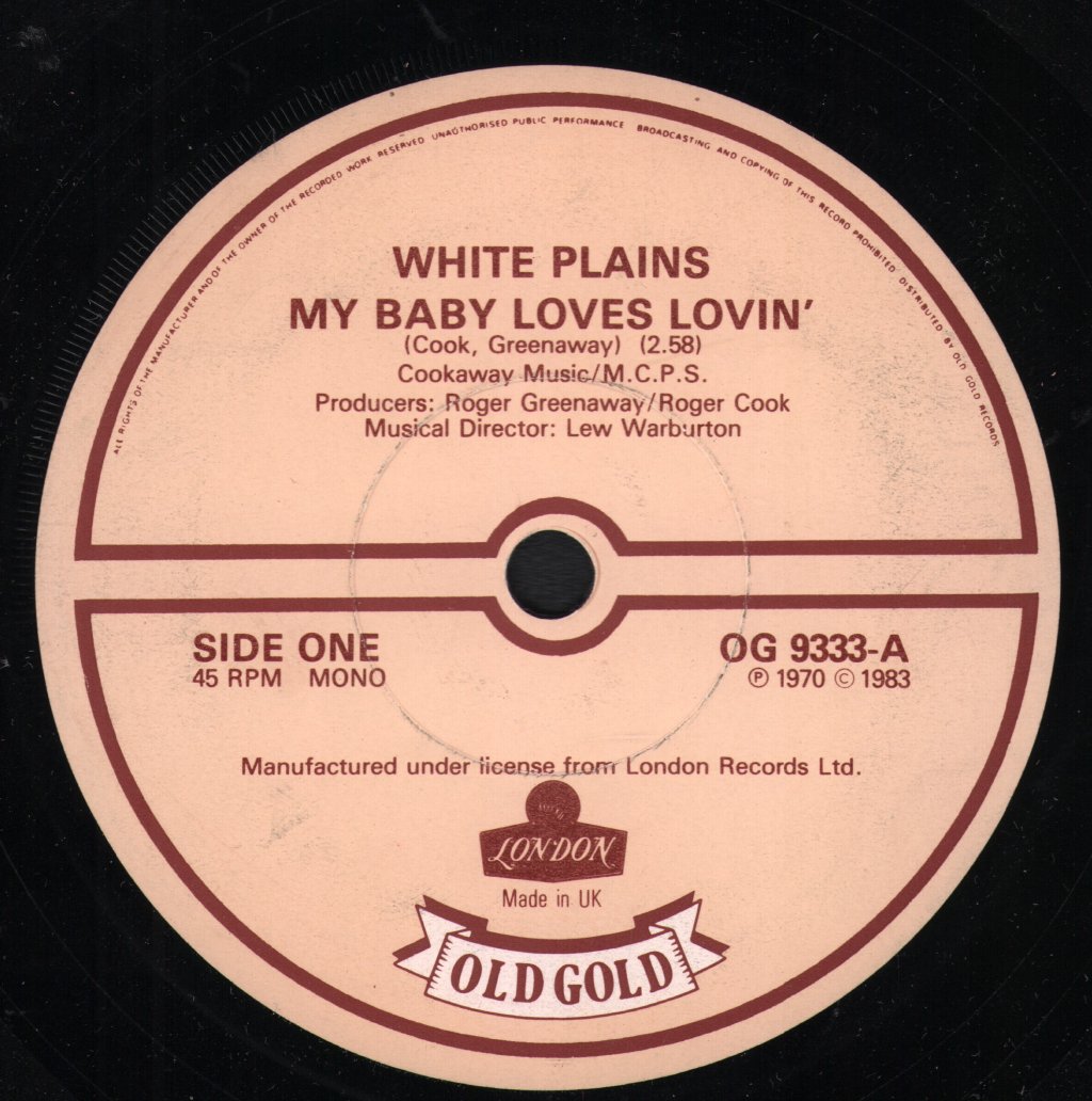 White Plains - My Baby Loves Lovin' / Julie Do Ya Love Me - 7 Inch