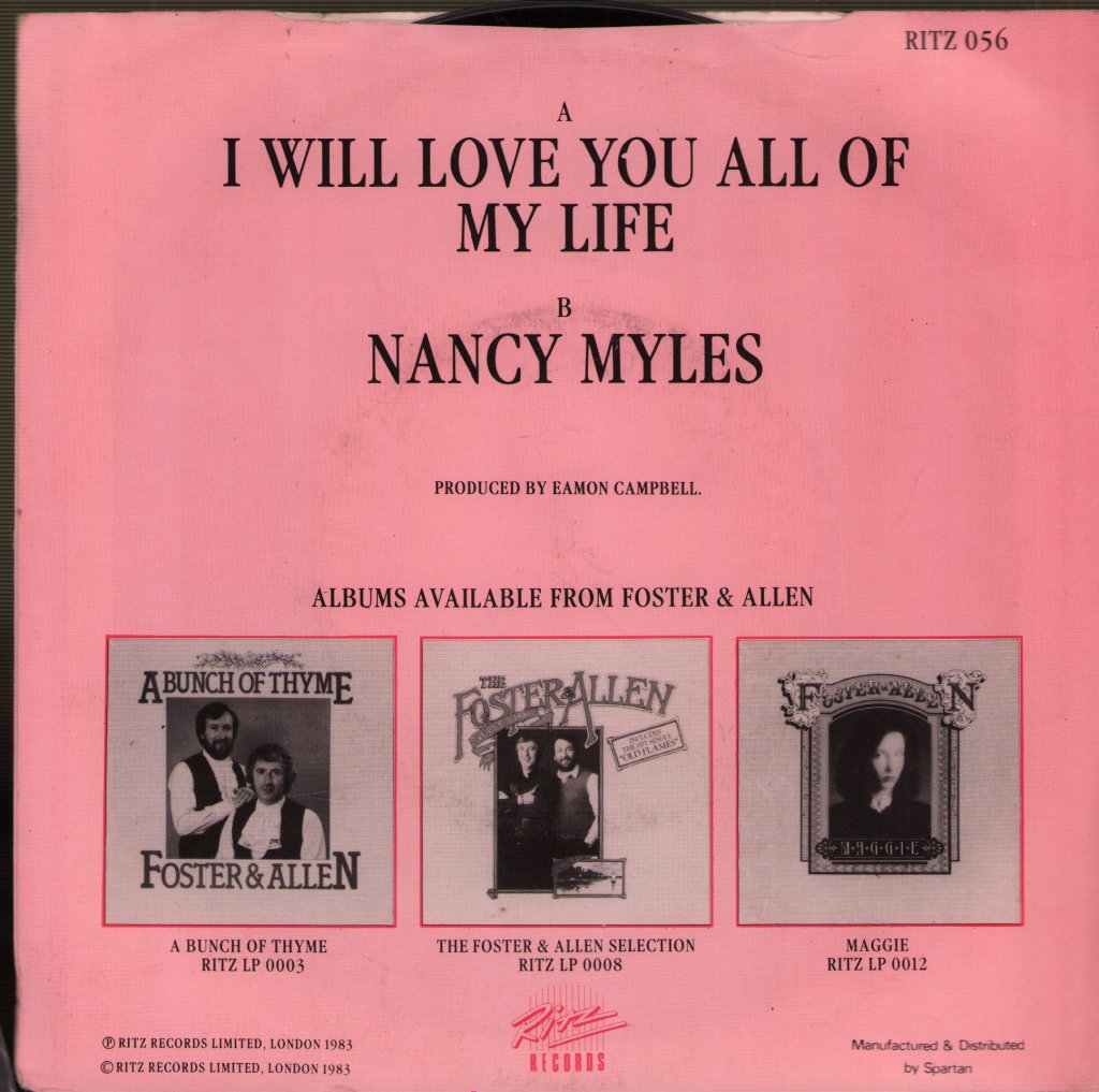 Foster And Allen - I Will Love You All Of My Life - 7 Inch