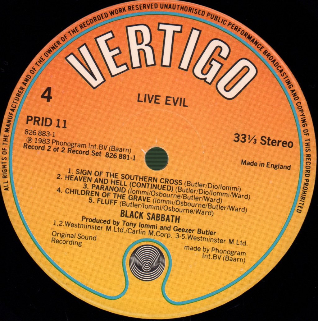 Black Sabbath - Live Evil - Double Lp