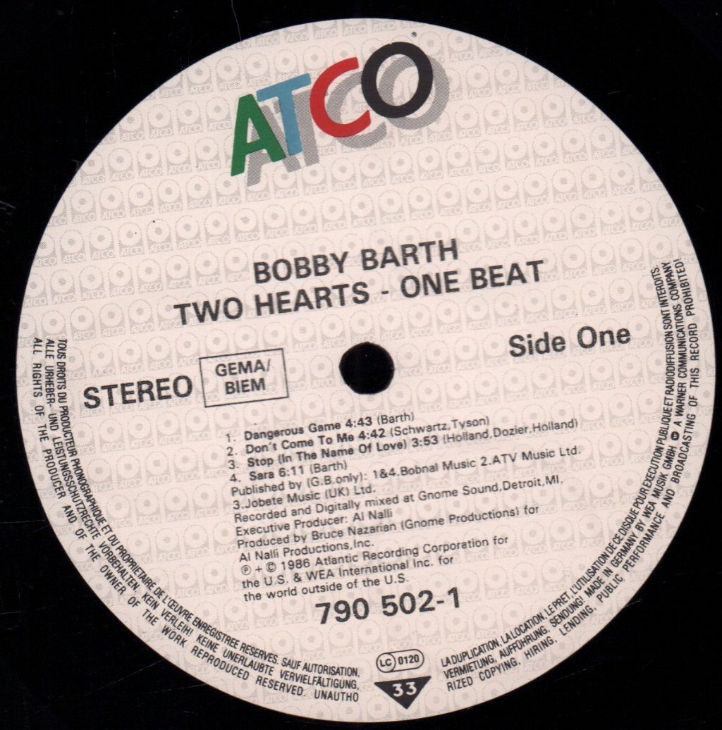 Bobby Barth - Two Hearts - One Beat - Lp
