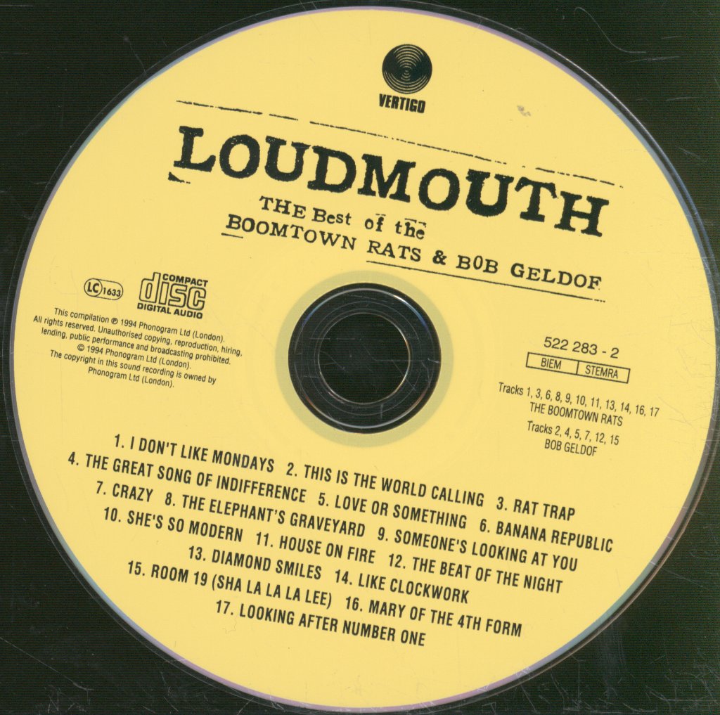 Boomtown Rats & Bob Geldof - Loudmouth: The Best Of The Boomtown Rats & Bob Geldof - Cd