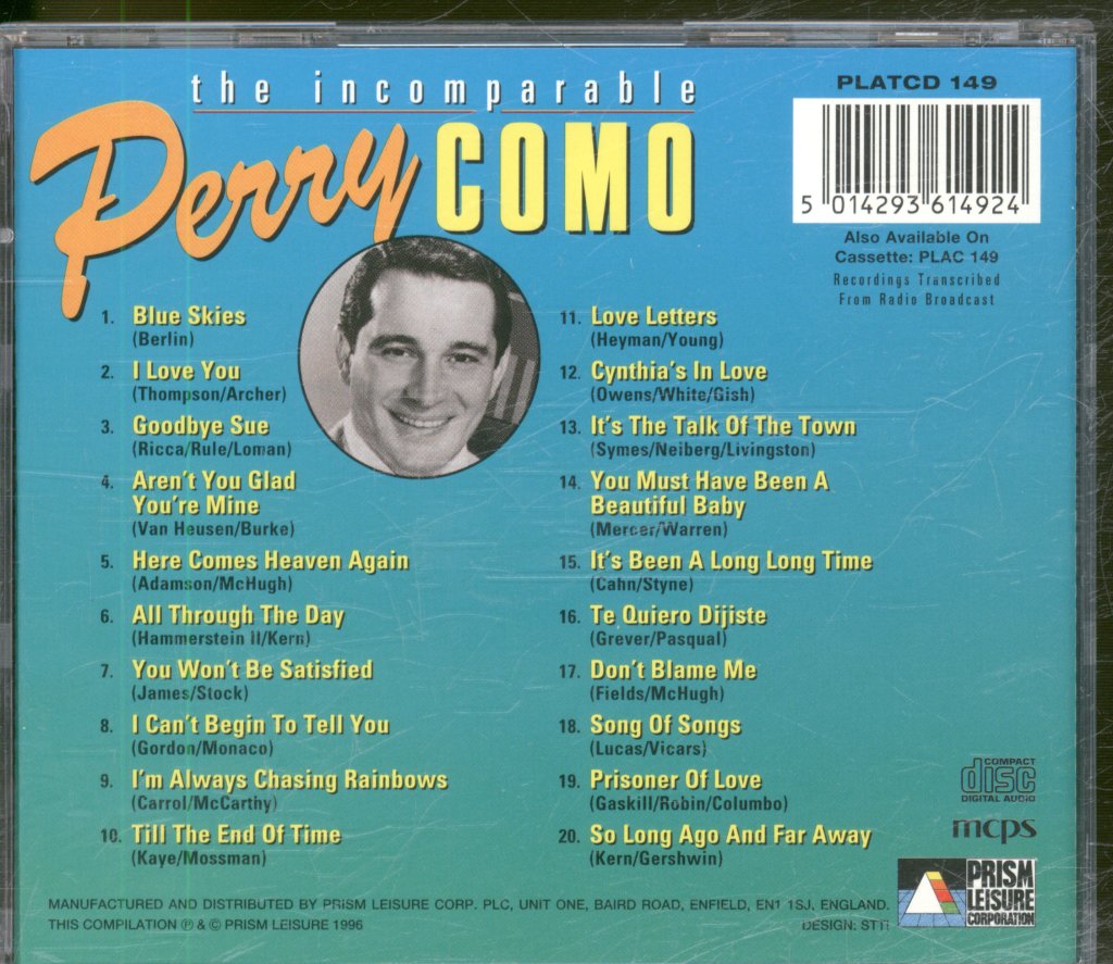 Perry Como - Incomparable Perry Como - Cd