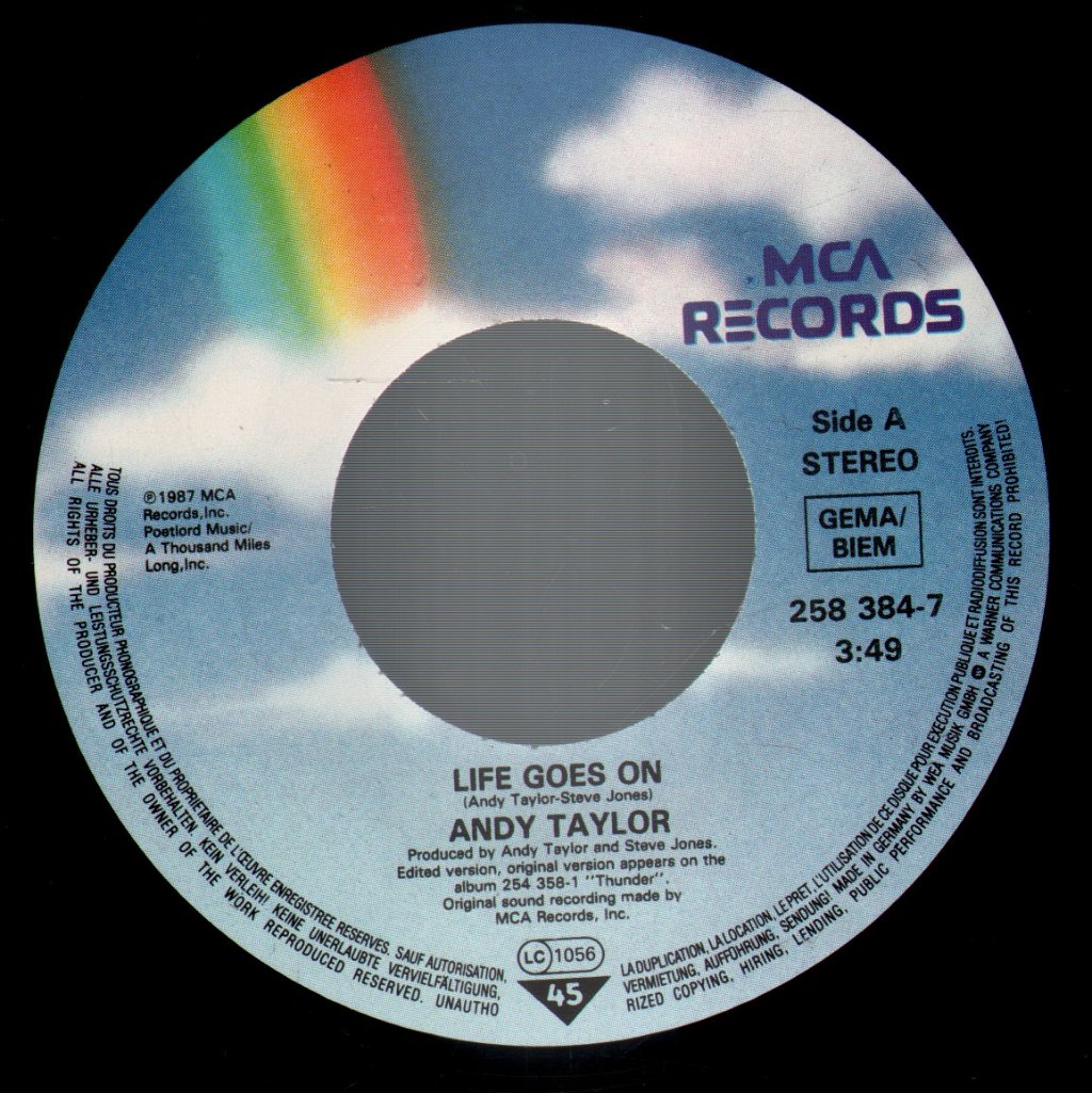 Andy Taylor - Life Goes On - 7 Inch