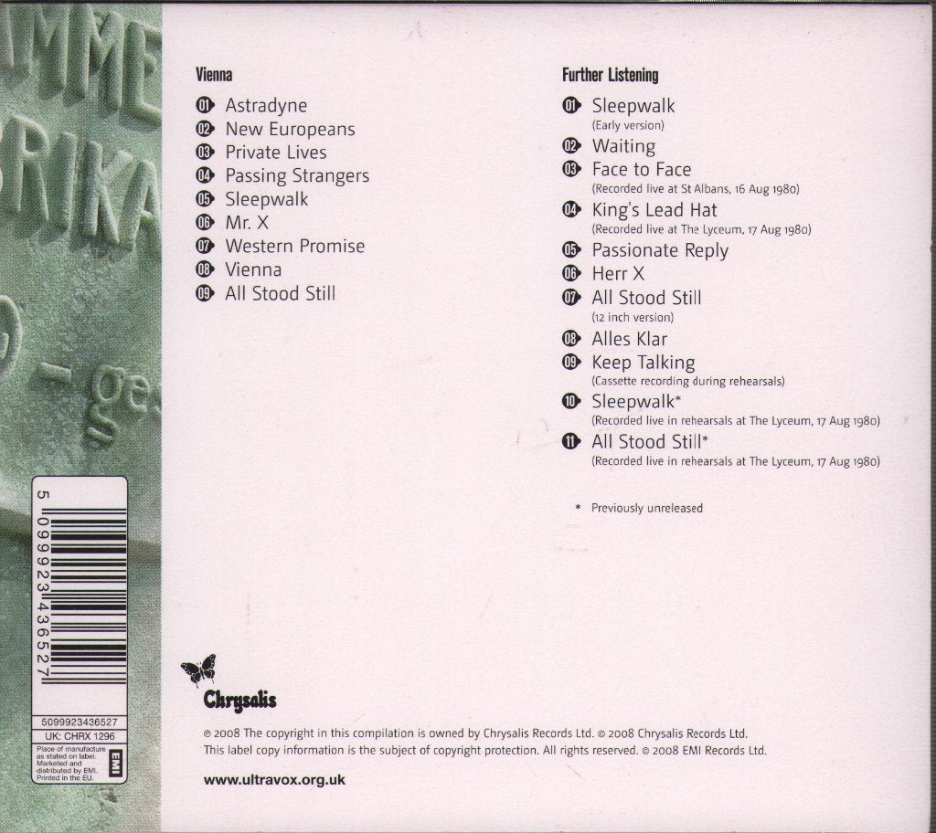 Ultravox - Vienna - Cd