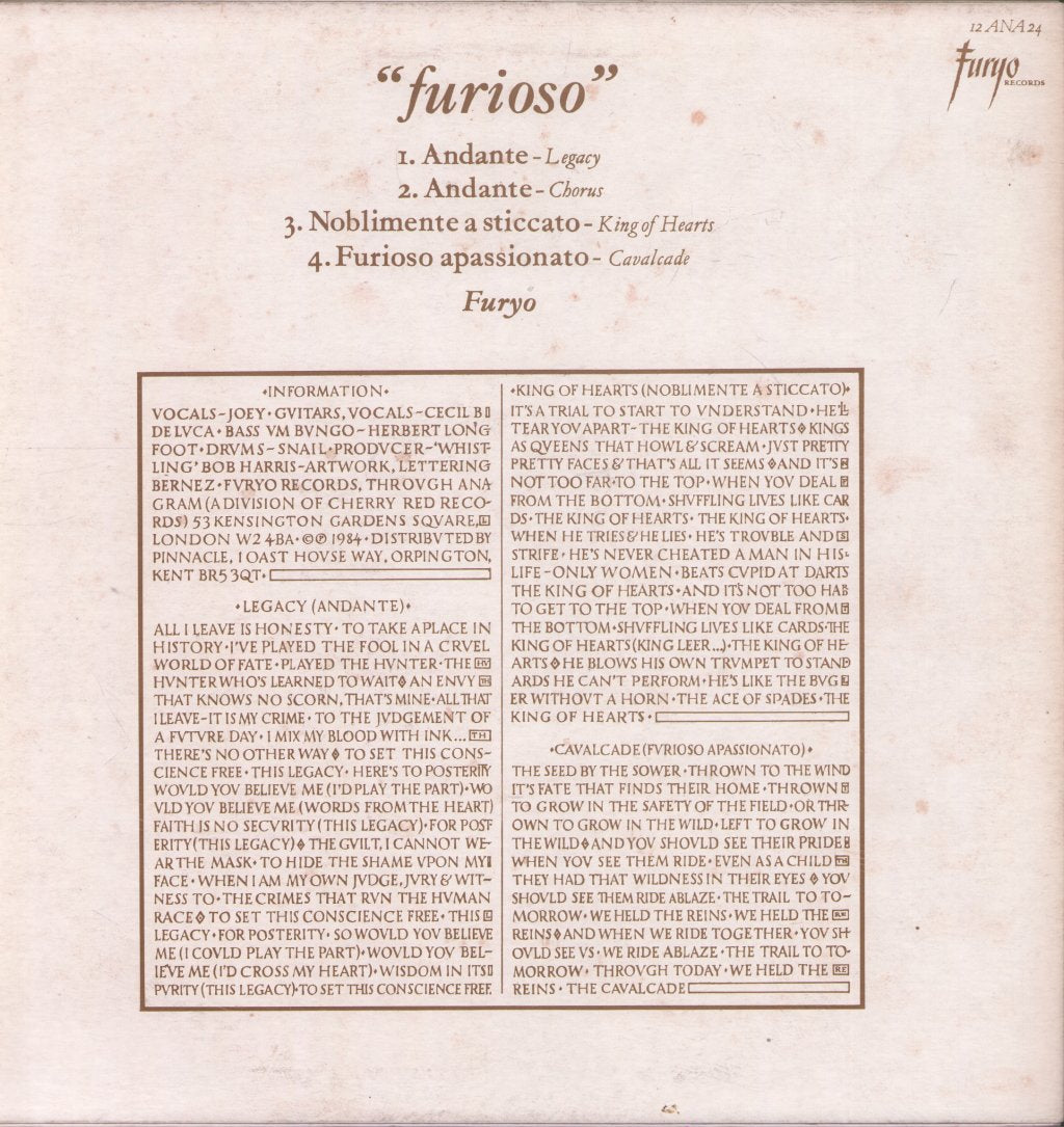 Furyo - Furioso - 12 Inch
