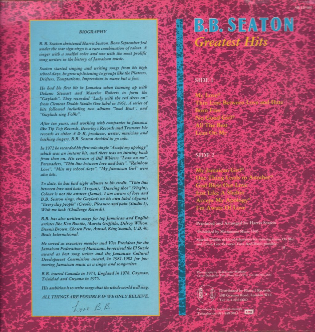B.B. Seaton - Greatest Hits - Lp