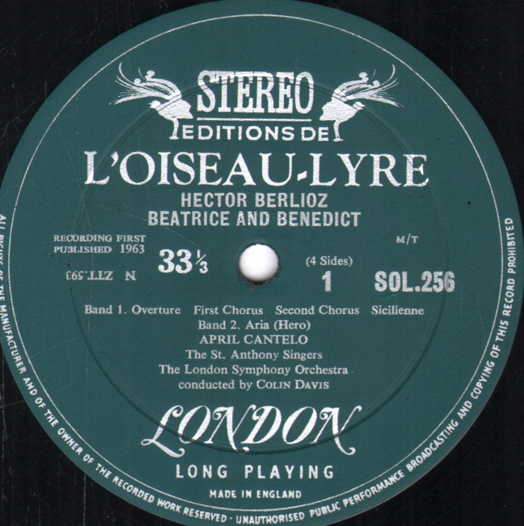 April Cantelo / Josephine Veasey / Helen Watts / Colin Davis / London Symphony Orchestra - Berlioz - Beatrice Et Benedict - Double Lp