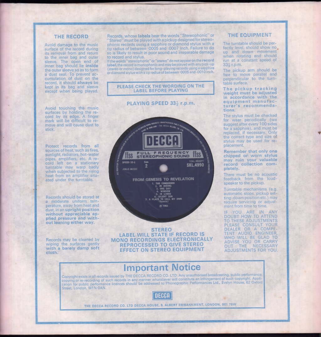 Genesis - In The Beginning - Lp