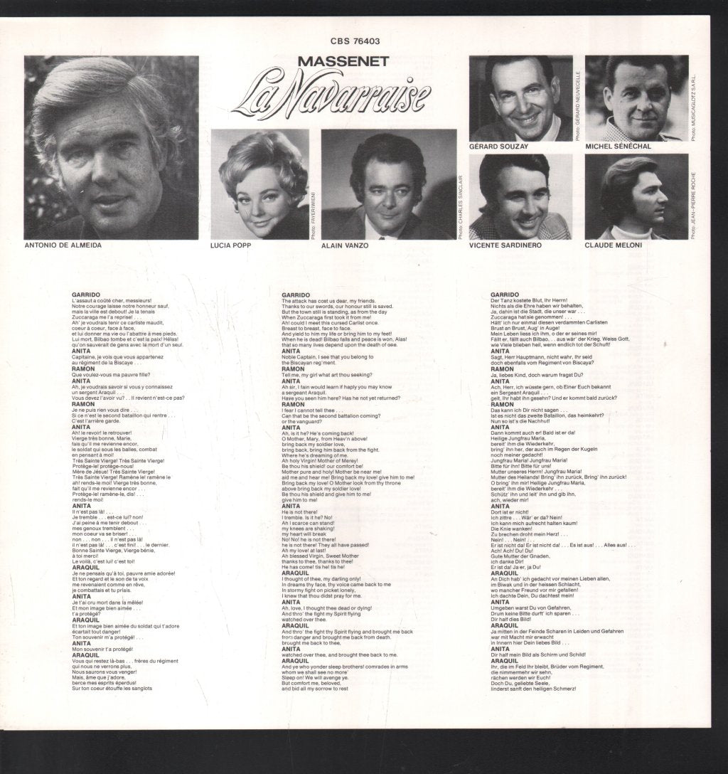 Antonio De Almeida - Massenet La Navarraise - Lp