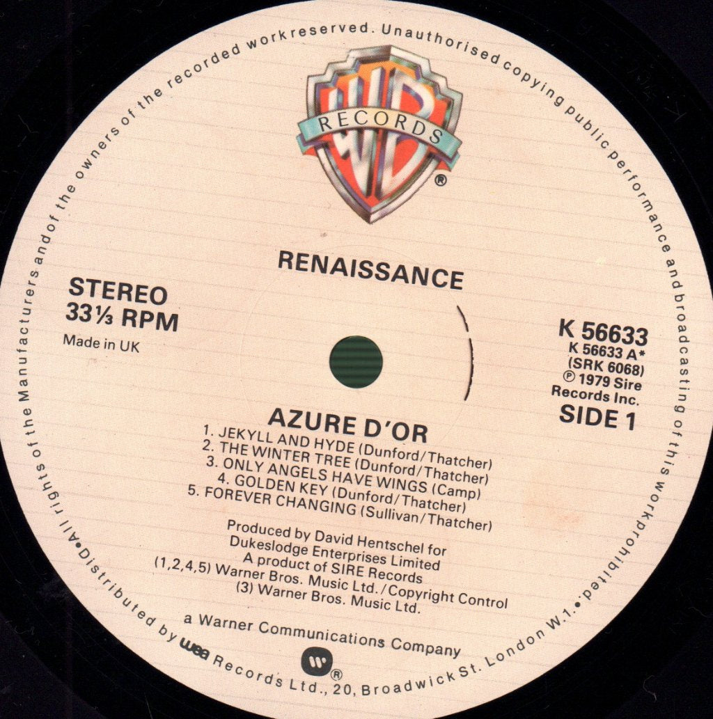 Renaissance (Rock/Prog Group) - Azure D'or - Lp
