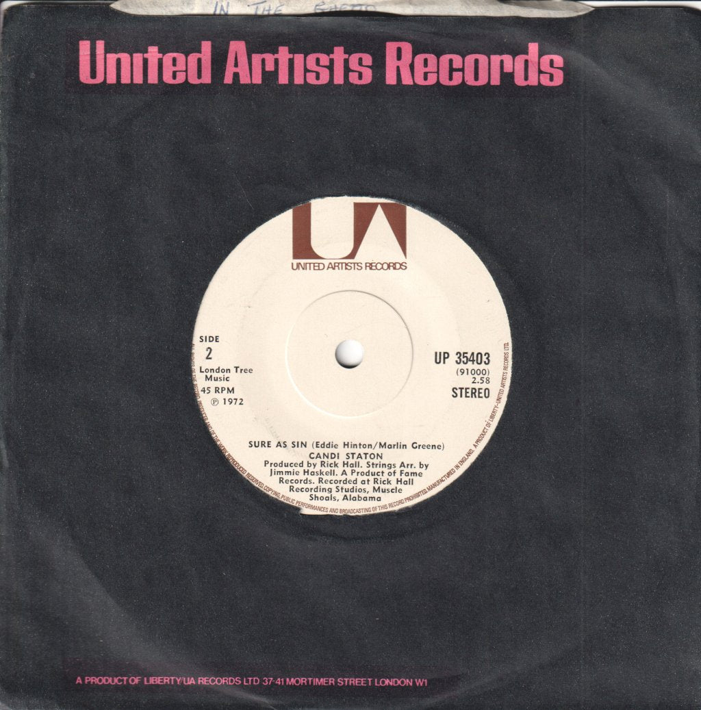 Candi Staton - In The Ghetto / Sure As Sin - 7 Inch