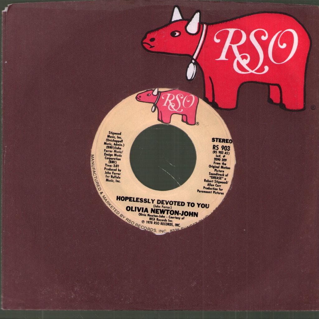 Olivia Newton John - Hopelessly Devoted To You - 7 Inch