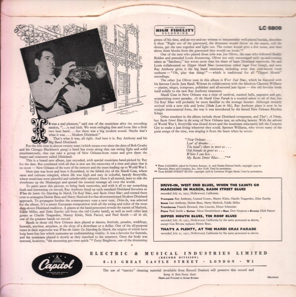 Ray Anthony's Big Band Dixieland - Ray Anthony's Big Band Dixieland - 10 Inch