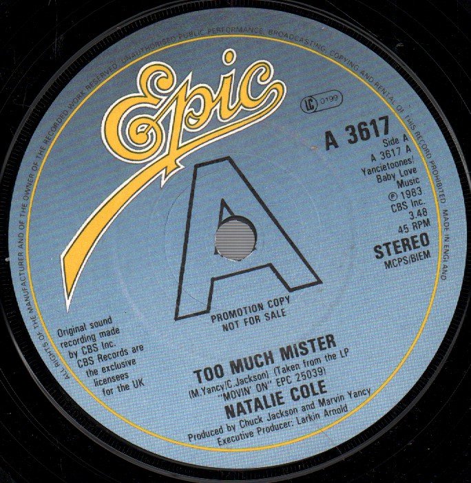Natalie Cole - Too Much Mister - 7 Inch