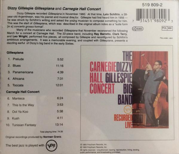 Dizzy Gillespie - Gillespiana And Carnegie Hall Concert - Cd