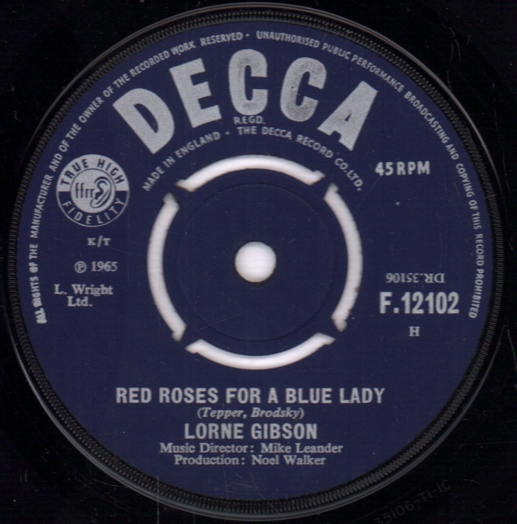 Lorne Gibson - Red Roses For A Blue Lady - 7 Inch