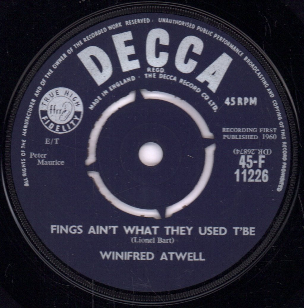 Winifred Atwell - My Old Man's A Dustman / Fings Ain't What They Used T'Be - 7 Inch