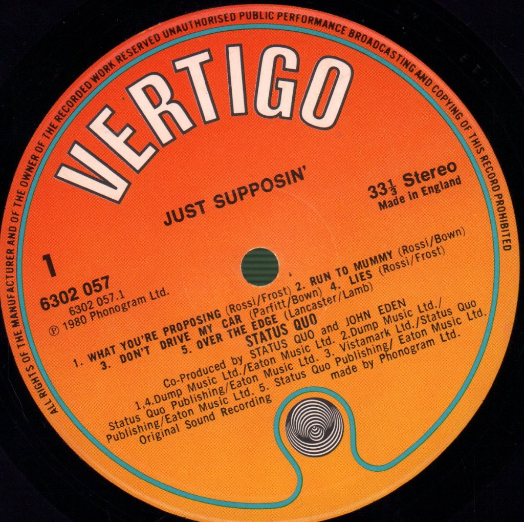 Status Quo - Just Supposin' - Lp