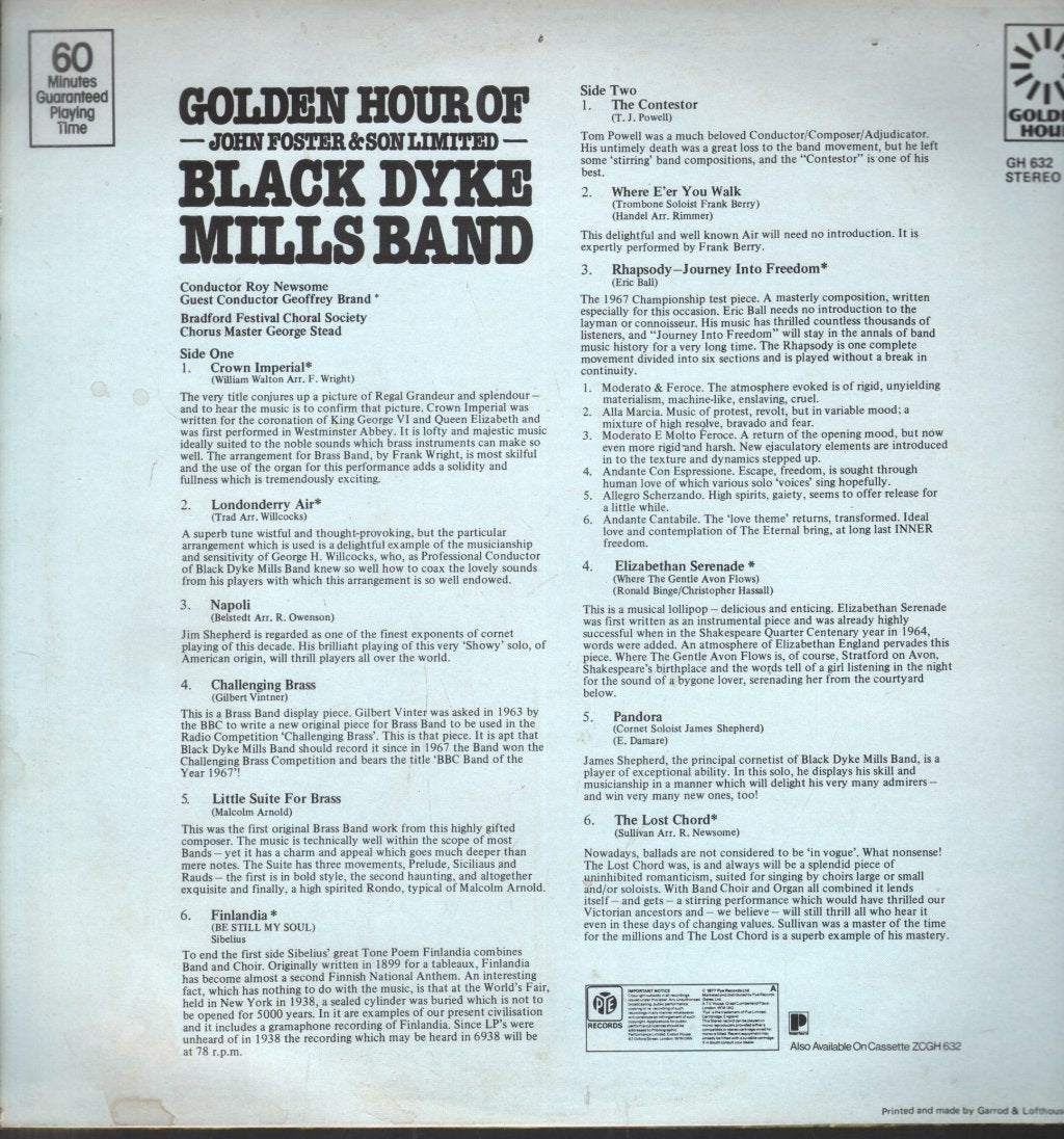 Black Dyke Mills Band - Golden Hour Of - Lp