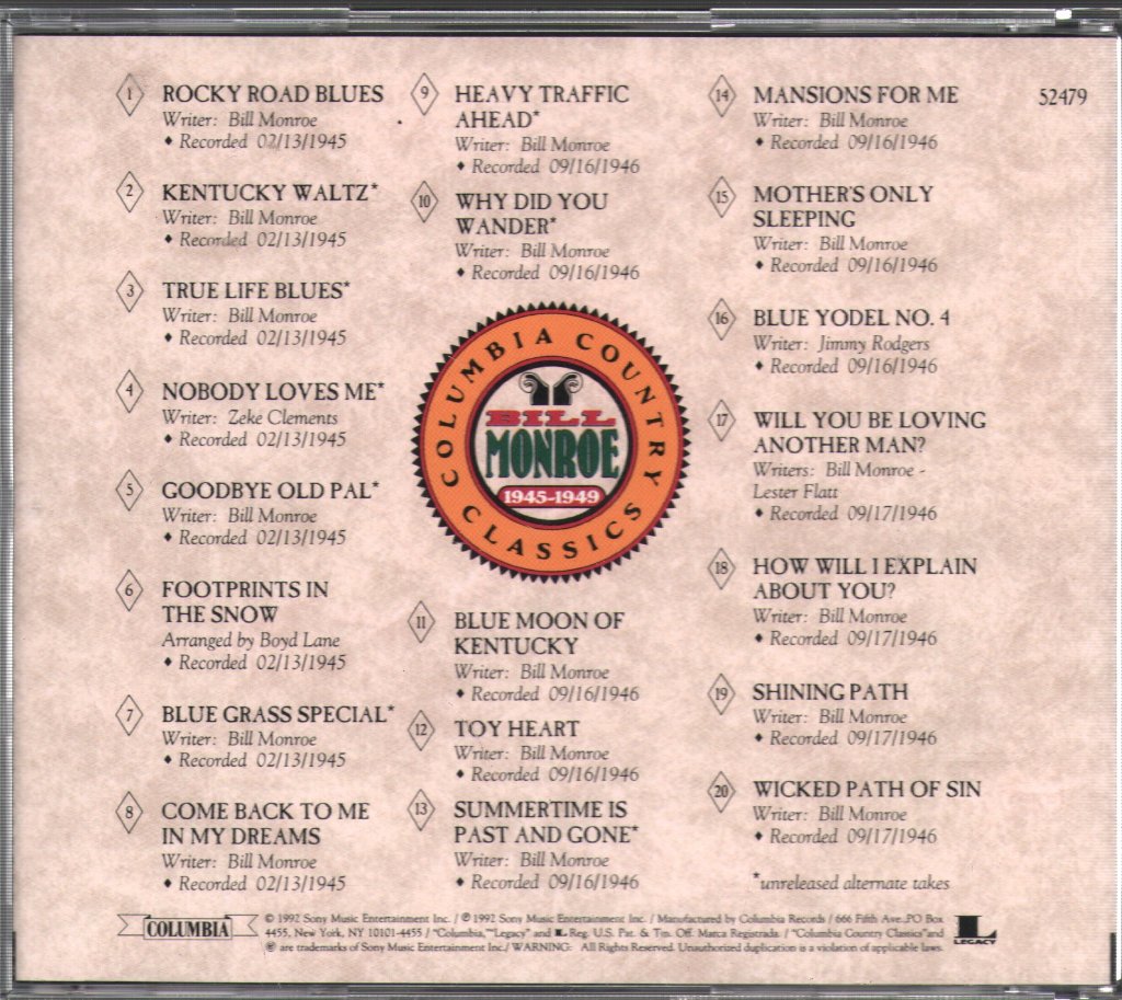 Bill Monroe & His Blue Grass Boys - Essential Bill Monroe And His Blue Grass Boys (1945-1949) - Cd Box Set