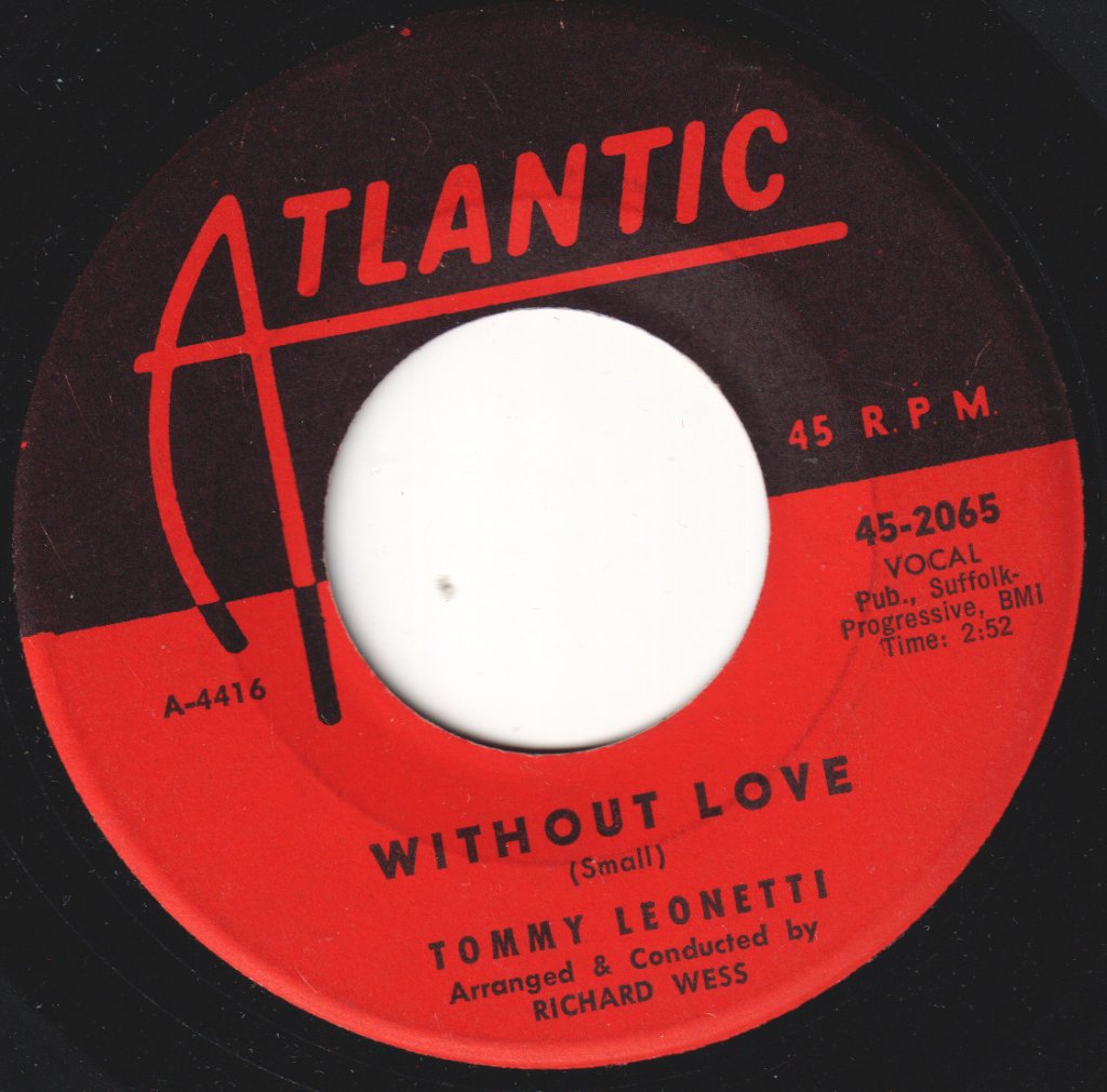 Tommy Leonetti - Without Love / Blue Bird Of Happiness - 7 Inch