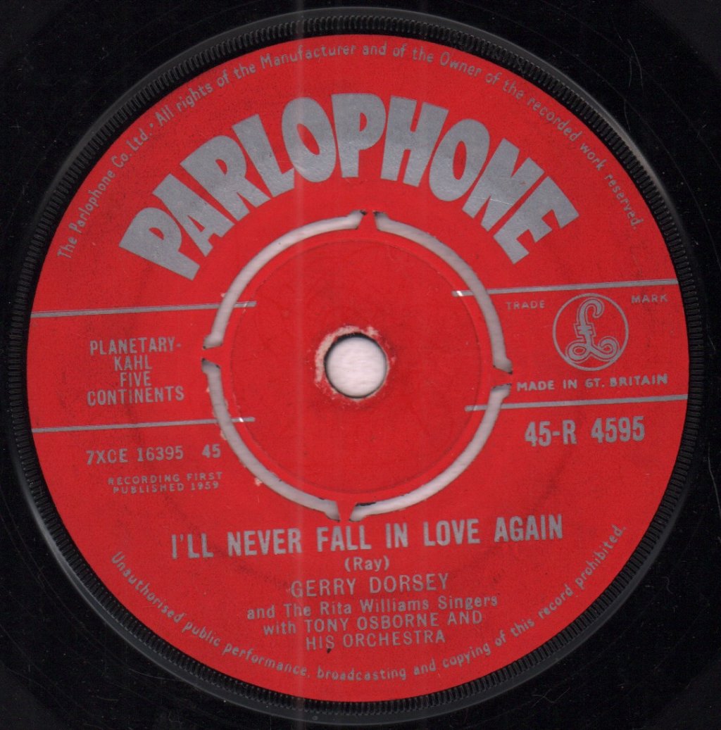 Gerry Dorsey - I'll Never Fall In Love Again - 7 Inch