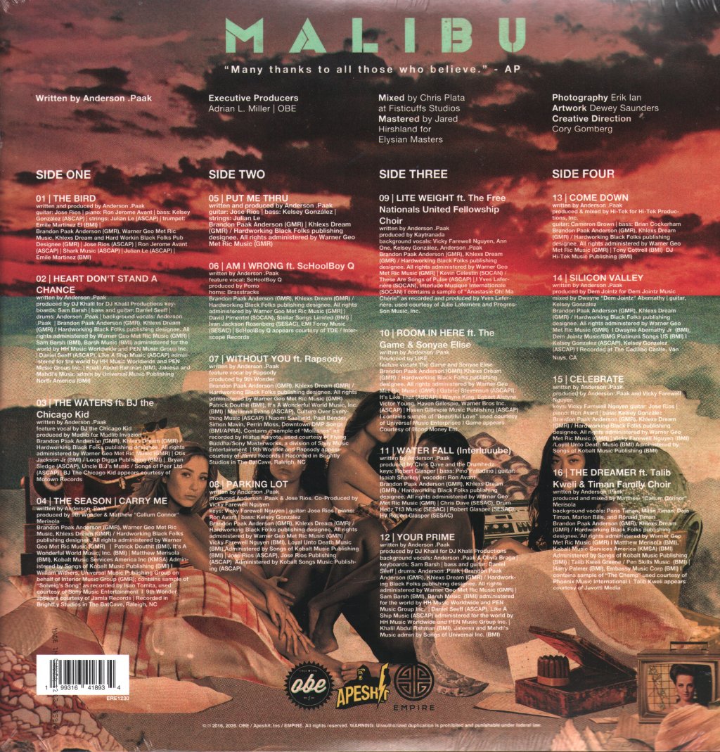 Anderson Paak - Malibu (10 Year Anniversary) - Double Lp
